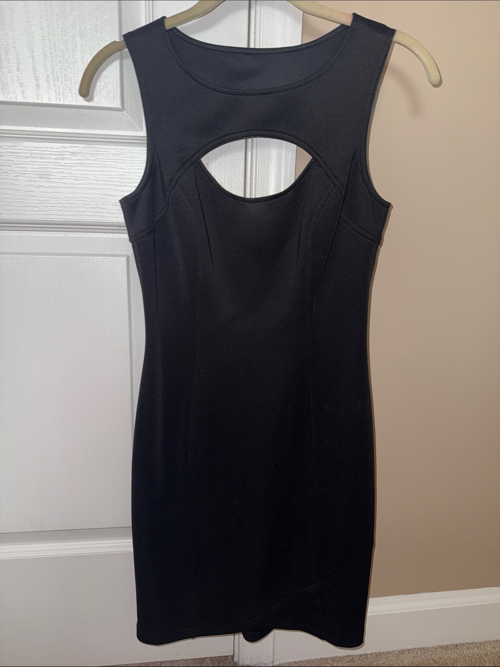 GUESS Black Sleeveless Mini Dress with Front Cutout